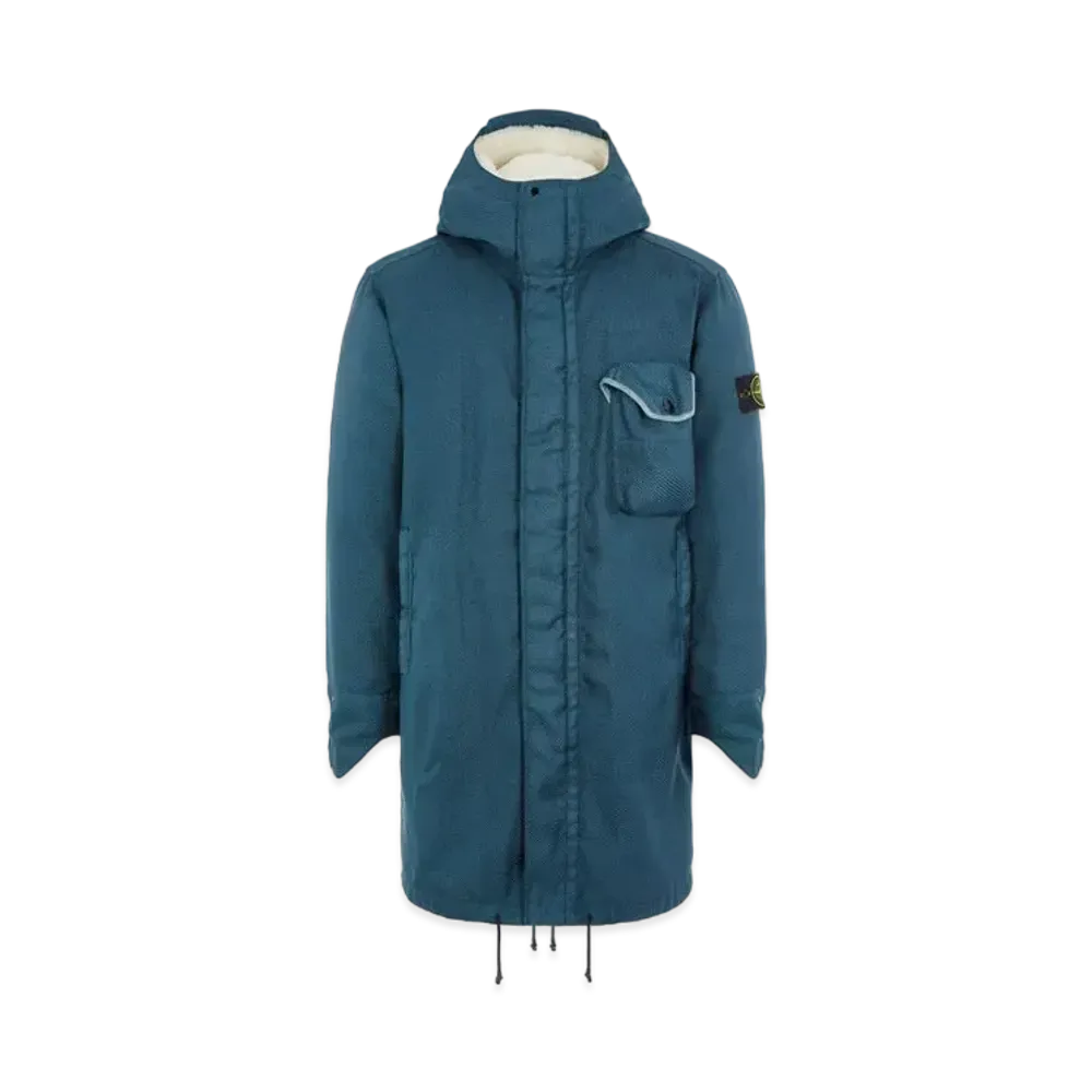Stone Island 70224 MODIFIED PANAMA 6/3 HT NYLON + LEATHER_DETACHABLE LINING "Teal