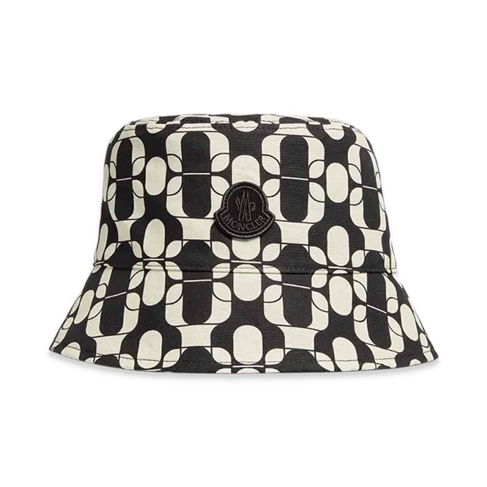 MONCLER Reversible Cotton Canvas Bucket Hat "Black White"