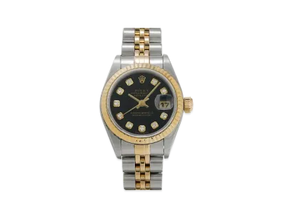 ROLEX Lady-Datejust 10P Diamonds "Black/Stainless Steel/Yellow Gold"