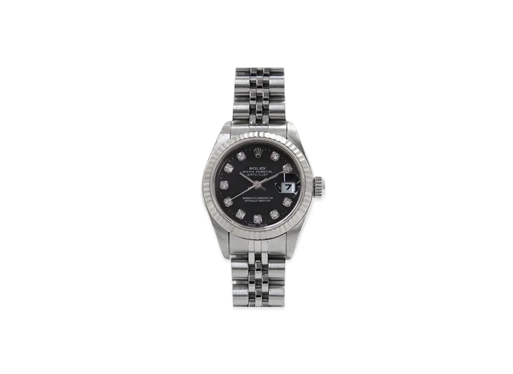 ROLEX Datejust 10P Diamonds "Stainless Steel/White Gold/Black" 79174G