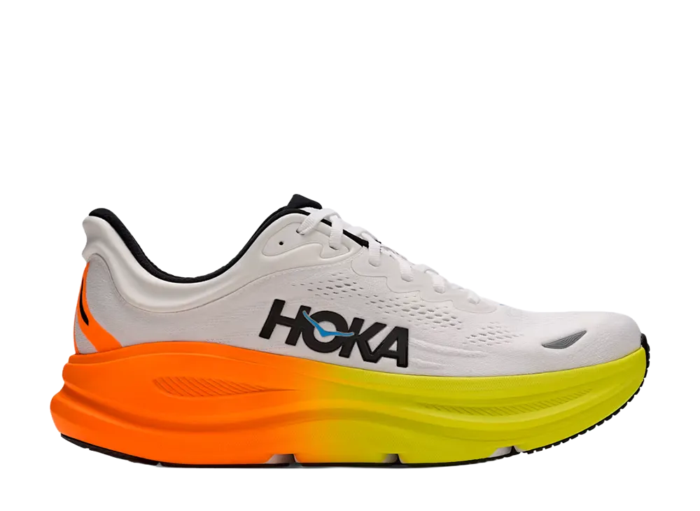 Hoka Bondi 9 "White/Neon Tangerine"