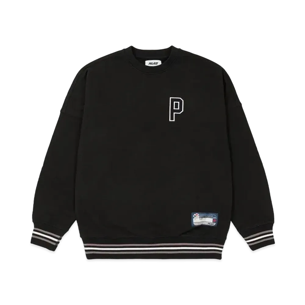 PALACE DROP SHOULDER COLLEGE CREW "Black"