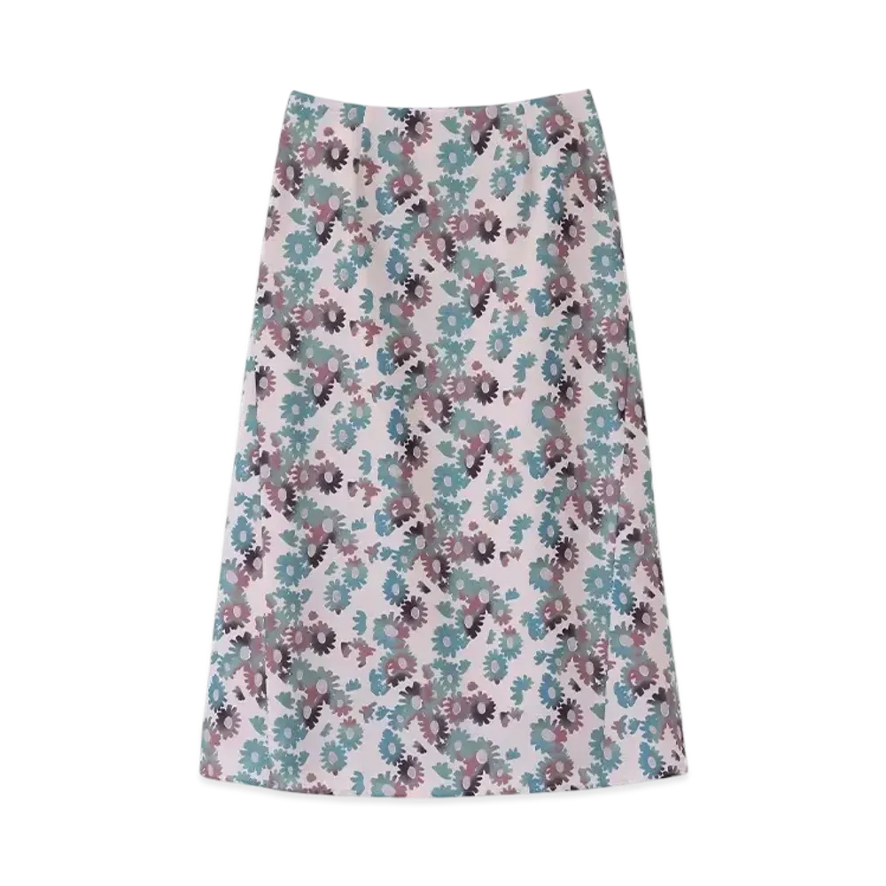 Paul Smith Women's Chamomile Floral Semi-Flare Skirt "LightPink"
