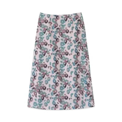 Paul Smith Women's Chamomile Floral Semi-Flare Skirt "LightPink"