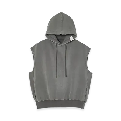 Champion x N.HOOLYWOOD Reverse Weave Reversible Hooded Sleeveless Sweatshirts "Grey"