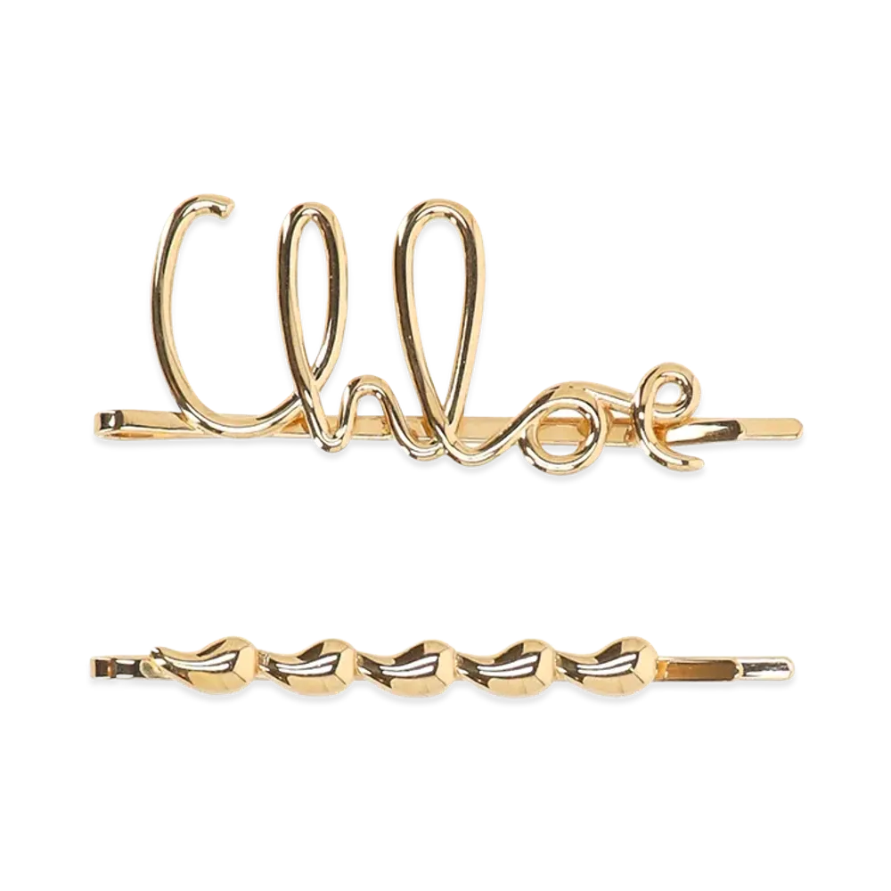 Chloe Women's Set Of 2 Hair Clips "Gold"