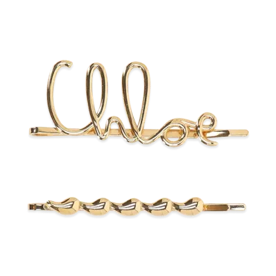 Chloe Women's Set Of 2 Hair Clips "Gold"