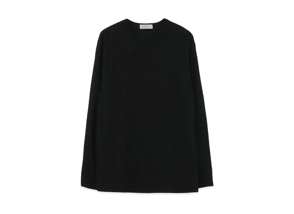 Yohji Yamamoto Pour Homme WOOL AIR PLAIN STITCH REGULAR ROUND NECK LONG SLEEVES "Black"