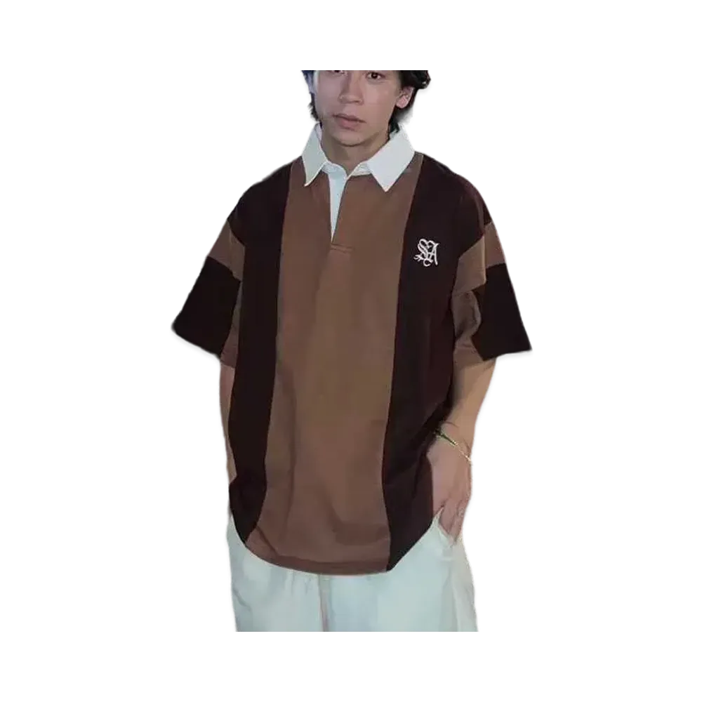 Student Apathy Stripe polo shirts "Brown"
