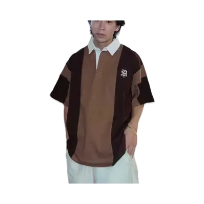 Student Apathy Stripe polo shirts "Brown"