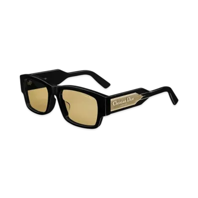 Dior Christian Dior Label S2U Rectangular Sunglasses "Black/Transparent Yellow"