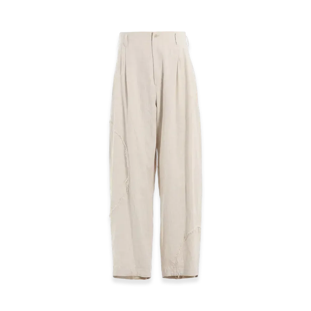 S'YTE Linen/Cotton Herringbone Zigzag Cut-Out Pants "Ecru"