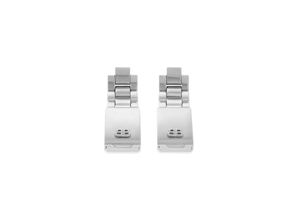 BALENCIAGA 24/7 Earrings Aluminum and Brass "Silver"