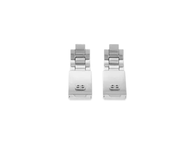 BALENCIAGA 24/7 Earrings Aluminum and Brass "Silver"
