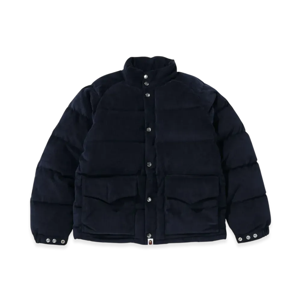 A BATHING APE Corduroy Classic Down Jacket "Navy"