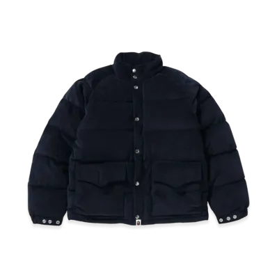A BATHING APE Corduroy Classic Down Jacket "Navy"