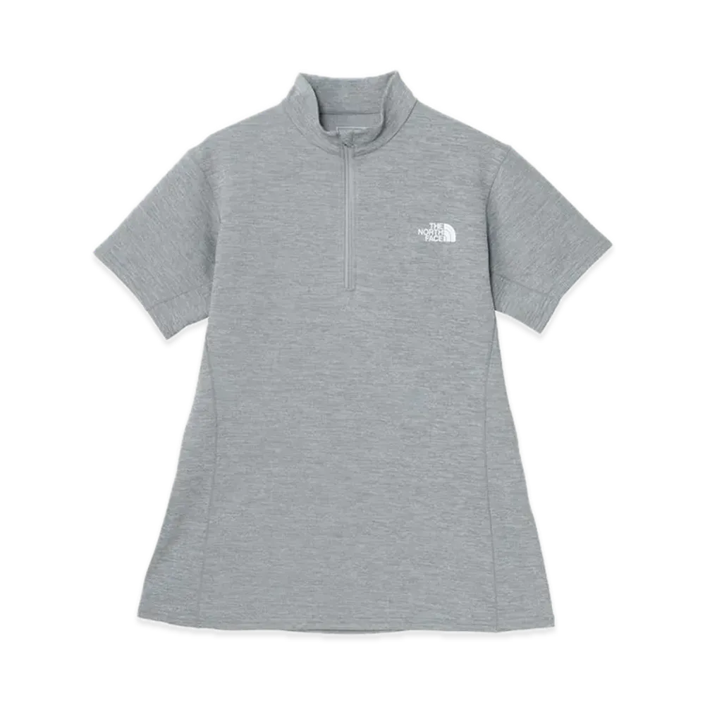The North Face Short Sleeve Flash Dry Mid Zip Up "Mix Gray"