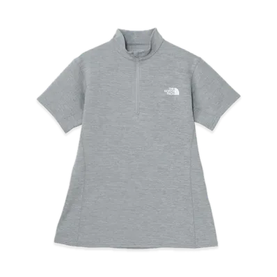 The North Face Short Sleeve Flash Dry Mid Zip Up "Mix Gray"