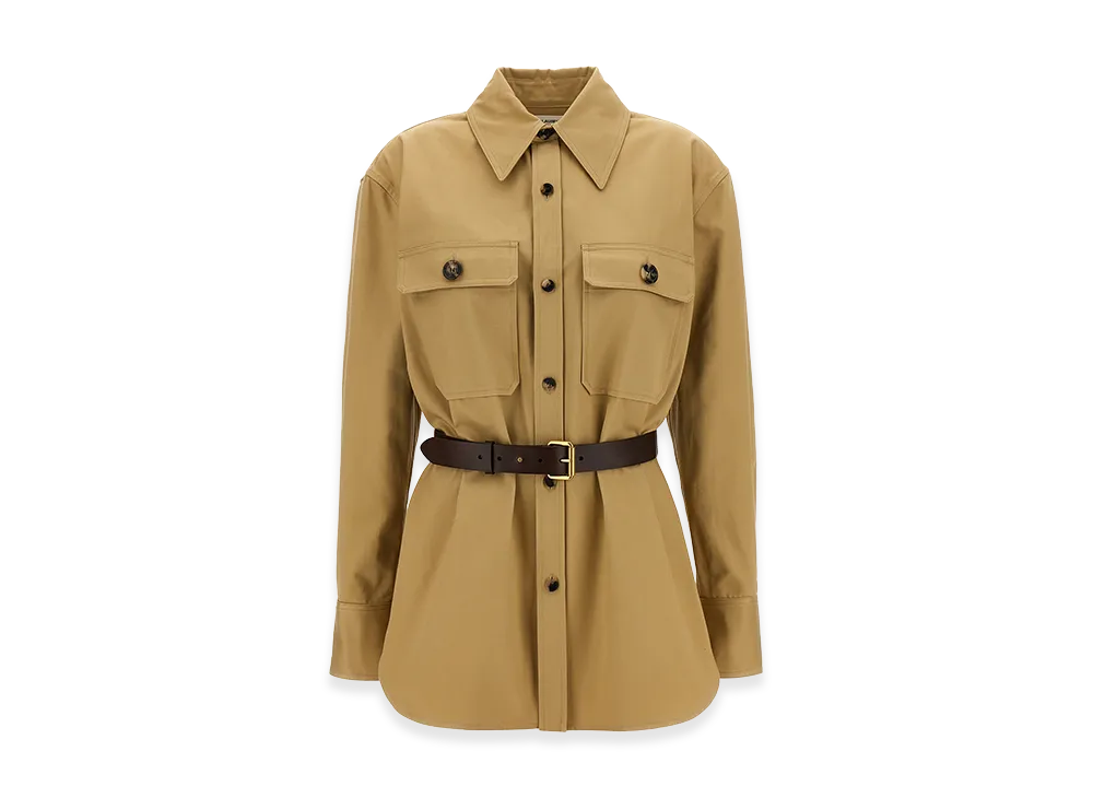 Saint Laurent Women's Saharienne Shirt "Beige"