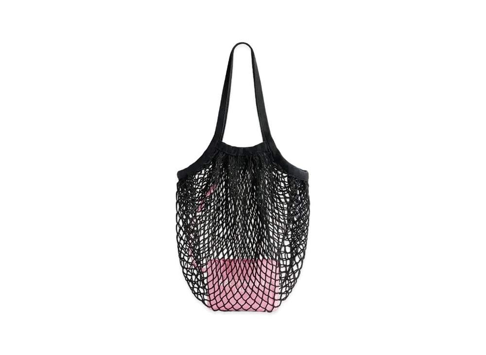 BALENCIAGA 24/7 Medium Bag in Nylon Fishnet and Webbing "Black/Pink"