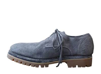 GUIDI Classic Derby Horse Full Grain Leather "Grey" 792VX Rubber Sole