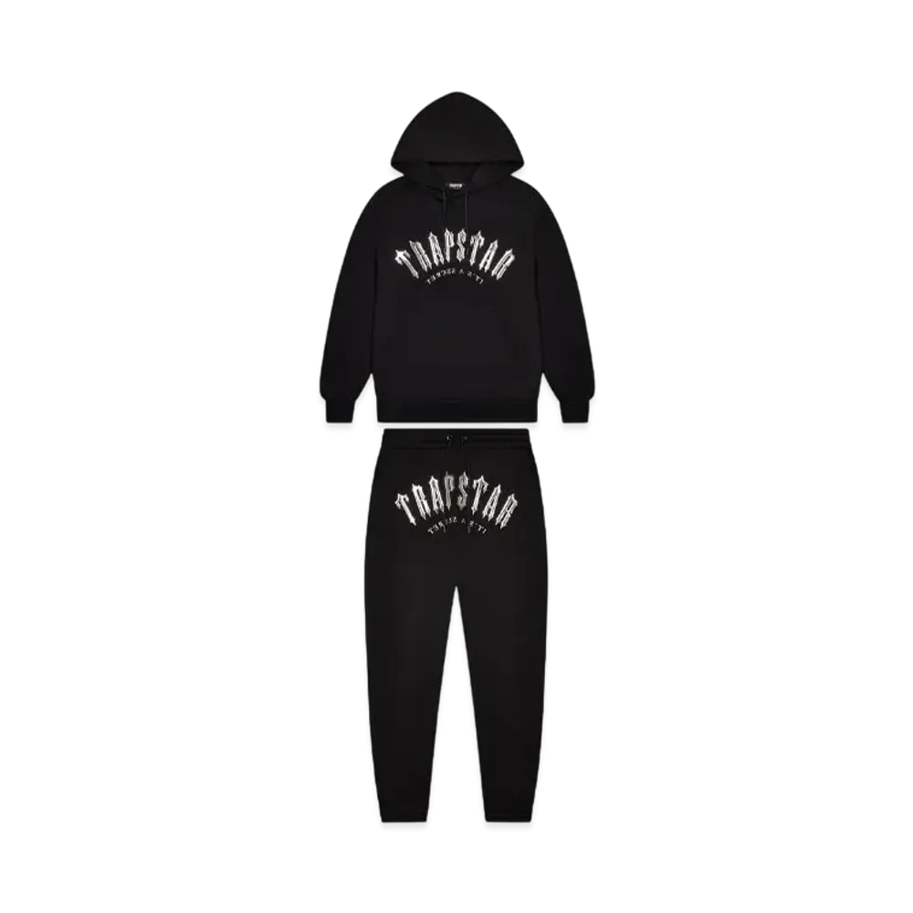 TRAPSTAR Decoded Hooded Gel Tracksuit "Black/Chrome"
