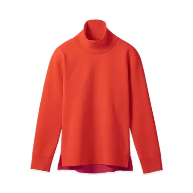 DESCENTE ALLTERRAIN Fusion Knit High Neck T-Shirt "Flame Red"