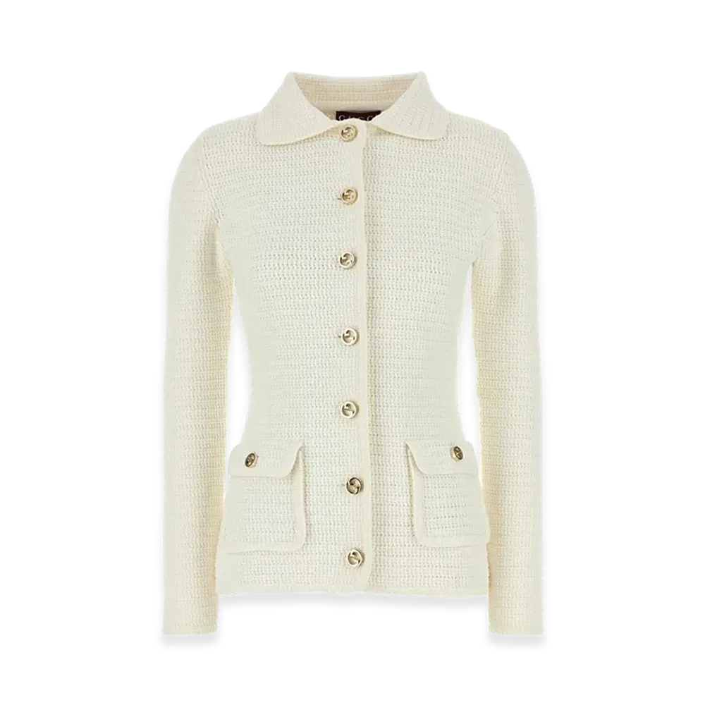 GUCCI Women's Stretch Crochet Blazer "White"