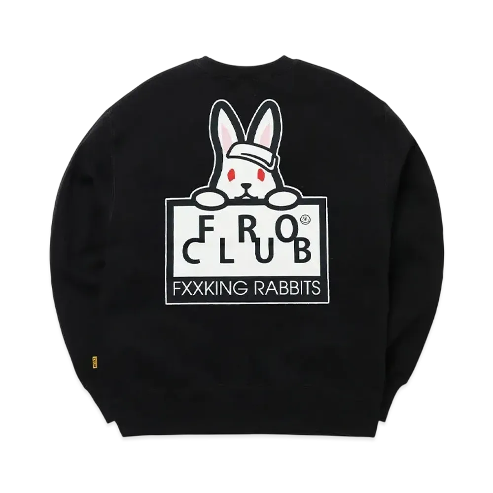 FR2 x Froclub Collaboration With #Fr2 Rabbit Board Sweatshirt "Black"
