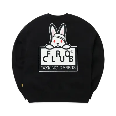FR2 x Froclub Collaboration With #Fr2 Rabbit Board Sweatshirt "Black"