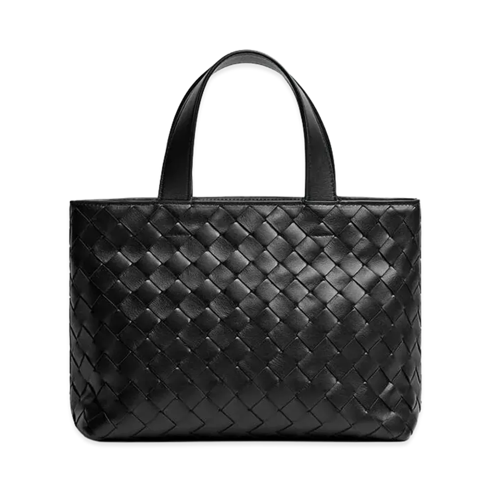 Bottega Veneta Mini Intrecciato Zipped Tote Bag "Black"