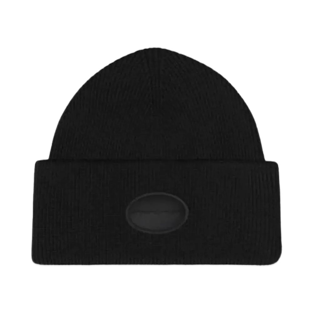 Alexander Wang Dome Logo Stretch Rib Wool Beanie "Black"
