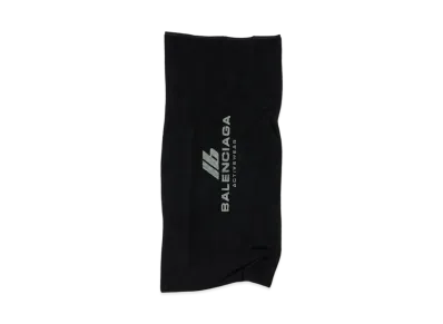 BALENCIAGA Activewear Gym Towel in Cotton Terry "Black/Grey"