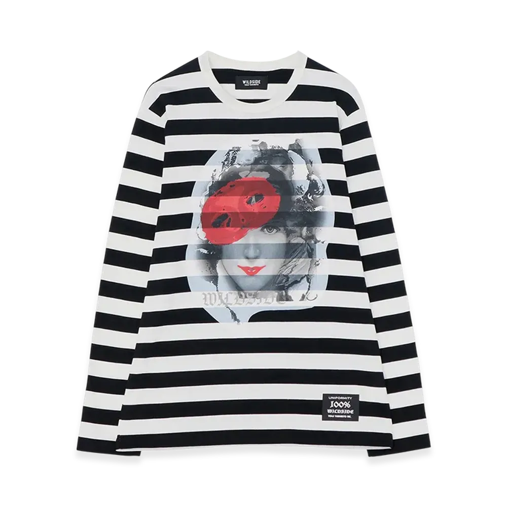 WILDSIDE YOHJI YAMAMOTO Portrait Border T-shirt (Masquer) "Black/White"
