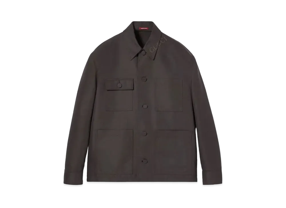 GUCCI Technical Cotton Jacket "Dark Brown"