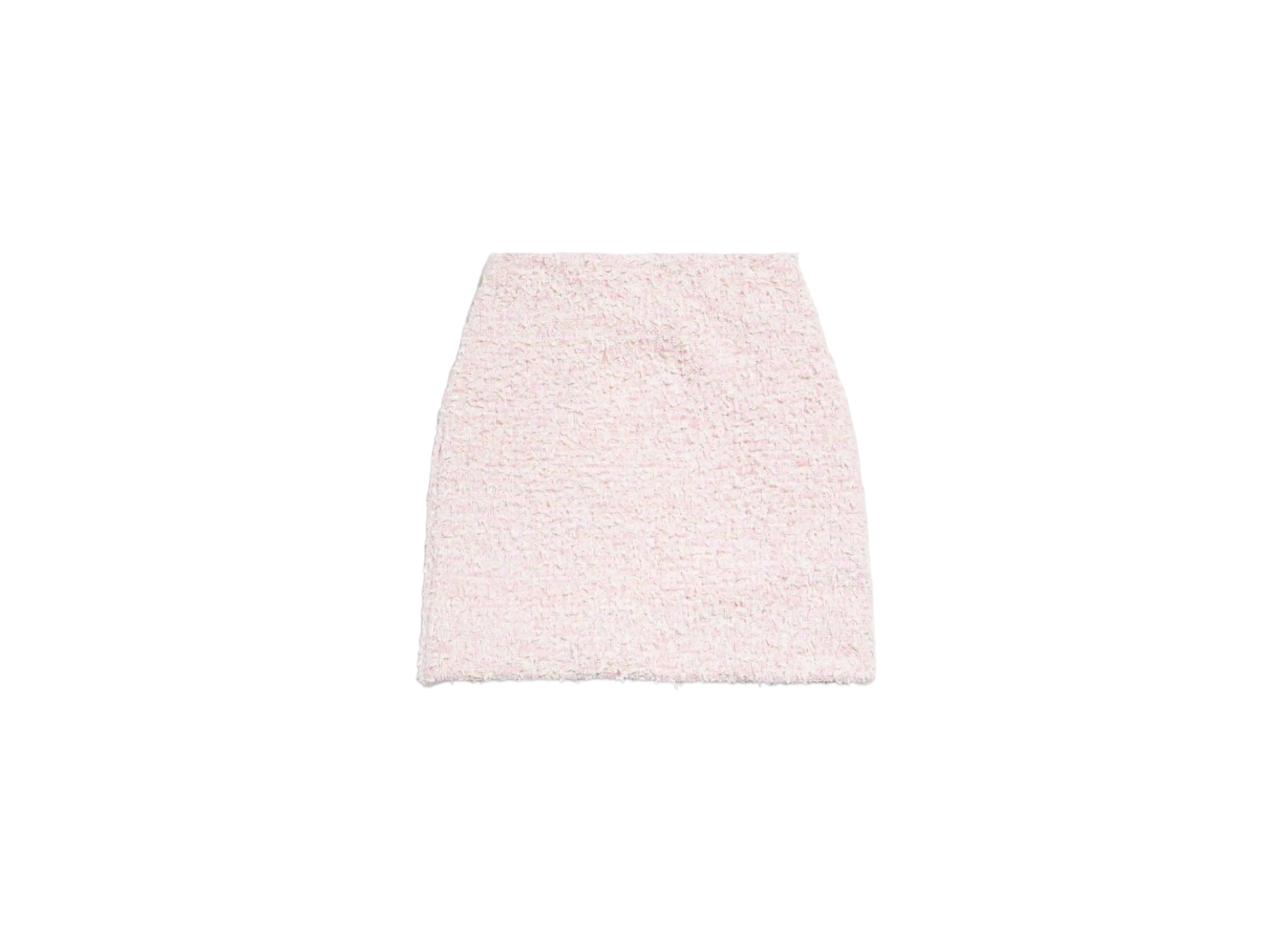 BALENCIAGA Women's Mini Skirt Cotton Tweed Knit "Pink"