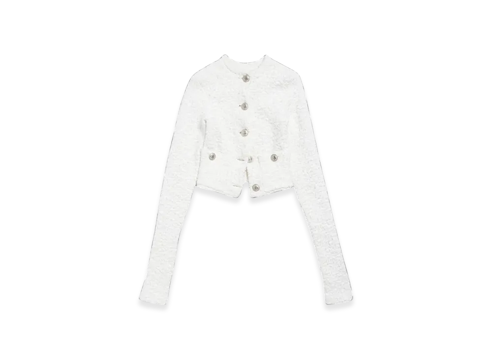 BALENCIAGA Women's Cropped Cardigan "White"