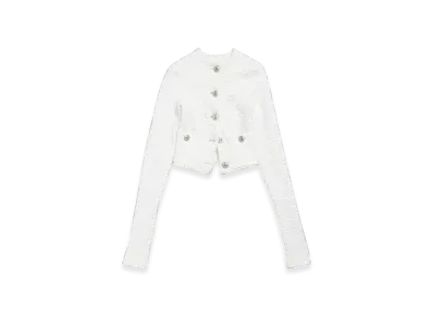 BALENCIAGA Women's Cropped Cardigan "White"