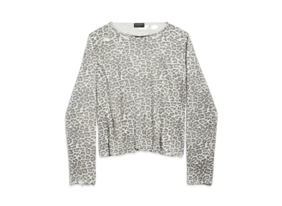 BALENCIAGA Leopard Sweater in Cotton Jersey Knit "Brown"