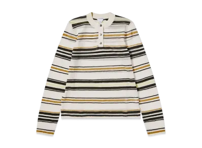 Bottega Veneta Striped Cotton Polo "Dove/yellow/nude"