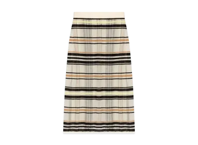Bottega Veneta Striped Cotton Skirt "Dove/yellow/nude"