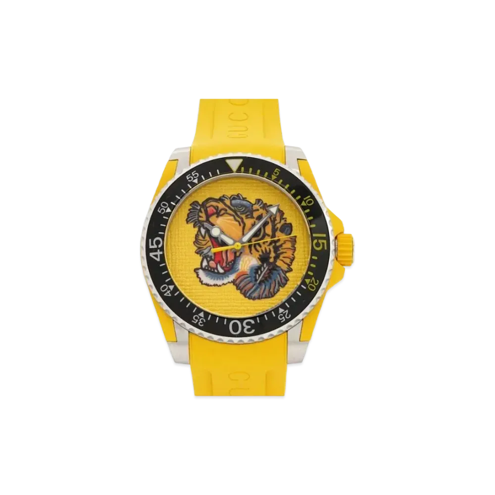 GUCCI Dive Tiger "Yellow/Stainless Steel"