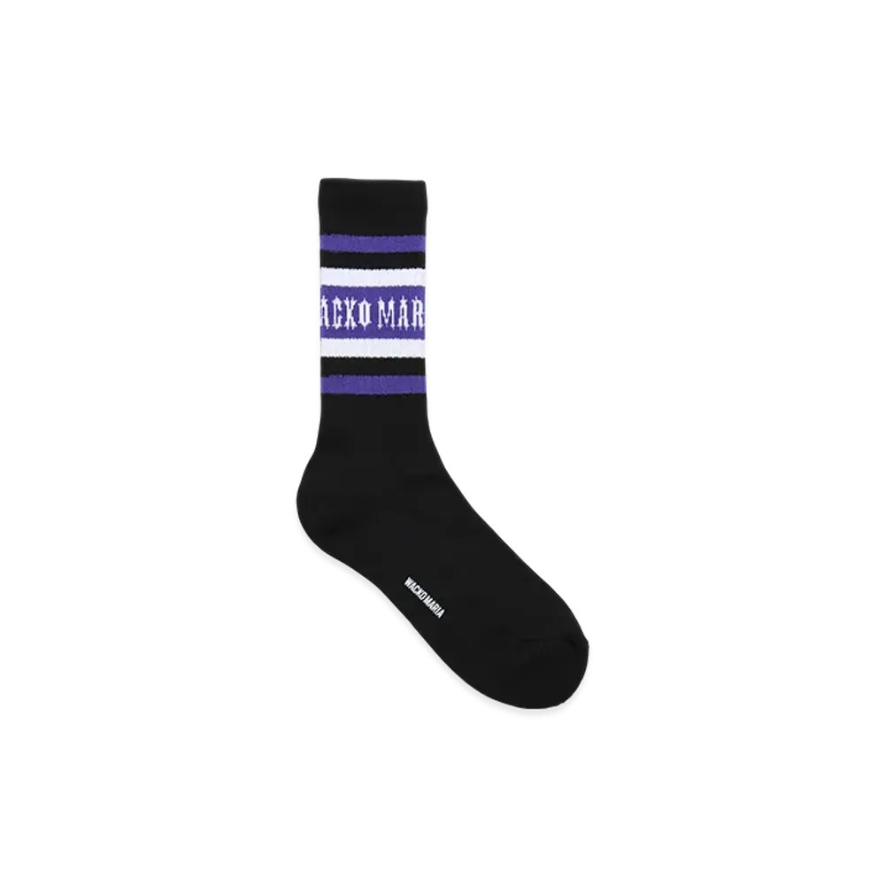 WACKO MARIA Sports Socks "Black/Purple"