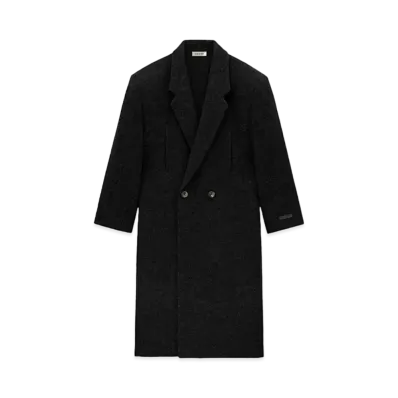 FEAR OF GOD ESSENTIALS Boiled Wool Relaxed Overcoat "Black"