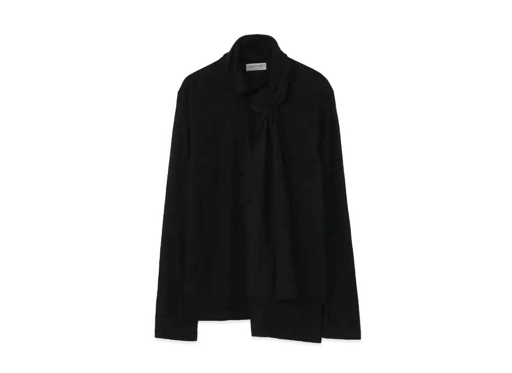 Yohji Yamamoto Pour Homme WOOL AIR PLAIN STITCH REGULAR STALL STYLE LONG SLEEVES "Black"