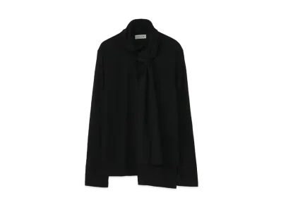 Yohji Yamamoto Pour Homme WOOL AIR PLAIN STITCH REGULAR STALL STYLE LONG SLEEVES "Black"