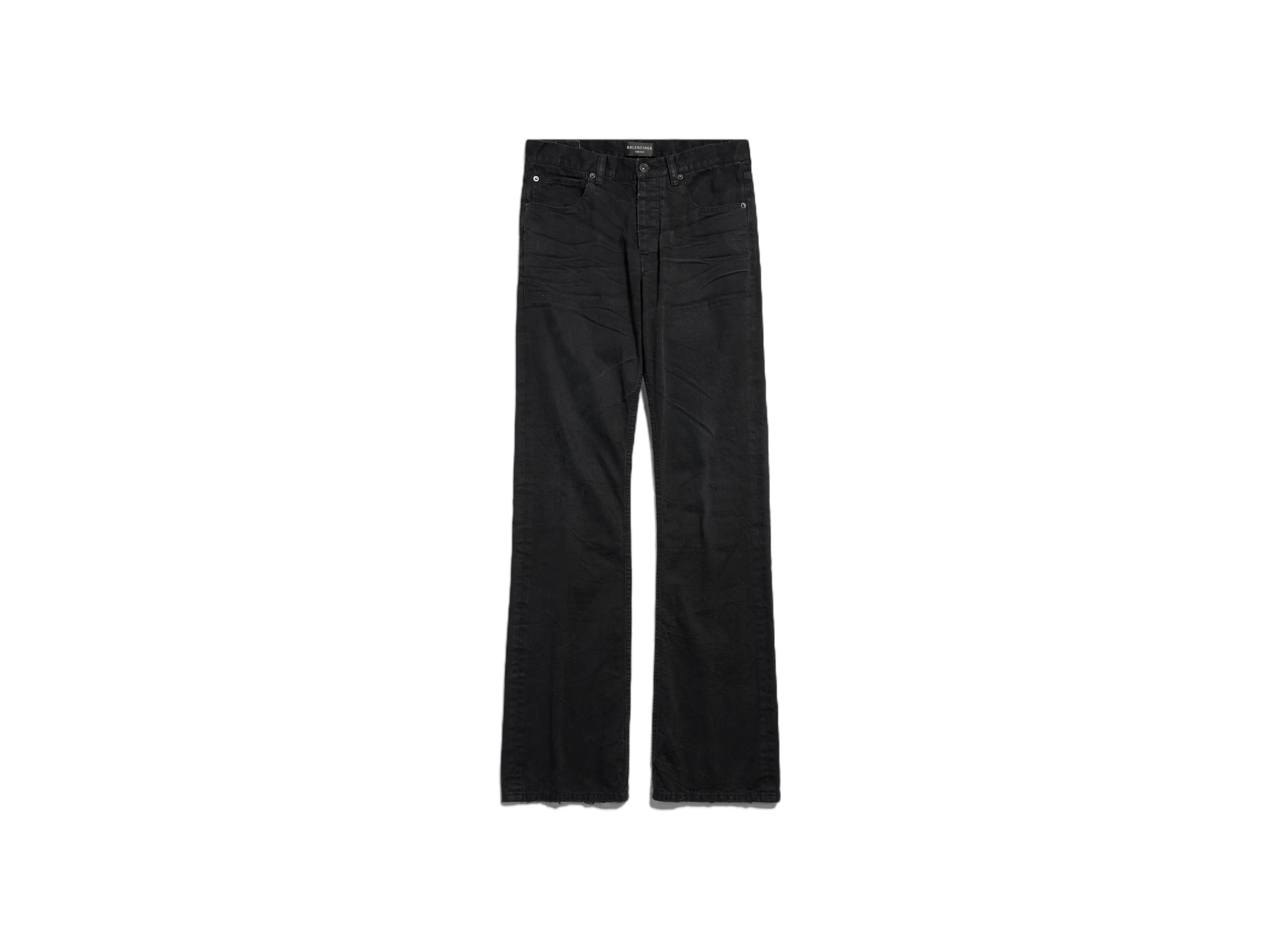 バレンシアガ ウィメンズ ローウエスト ストレートパンツ ライトウェイト 日本製デニム "ブラック" 794047TQW541071