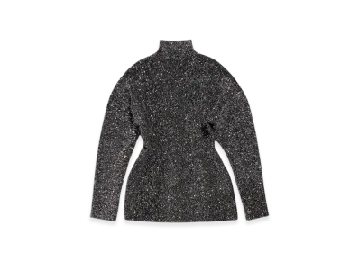 BALENCIAGA Paillette Engineered Hourglass Top "Black"