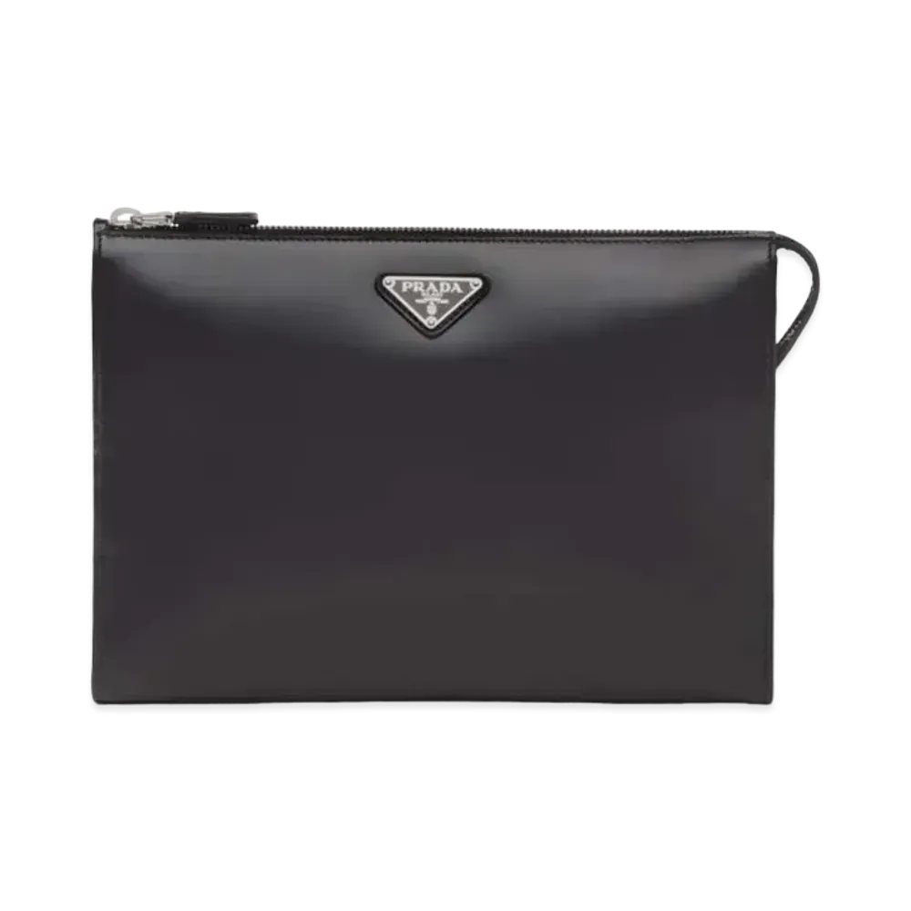 PRADA Brushed Leather Pouch "Black"