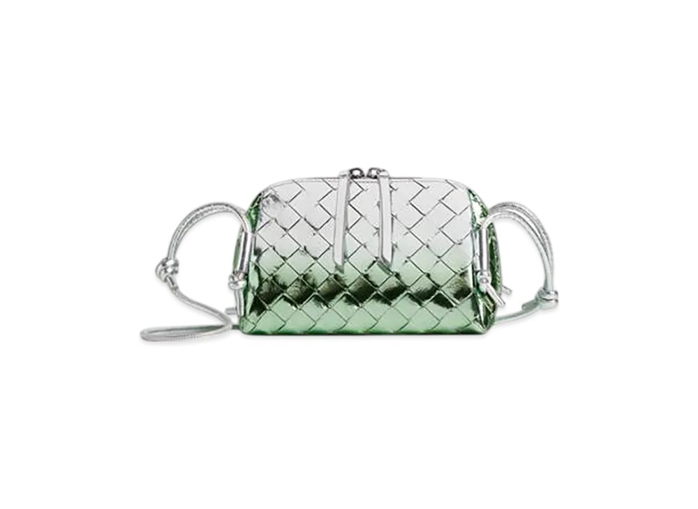 Bottega Veneta Concert Pouch "Silver/Fresh Mint"